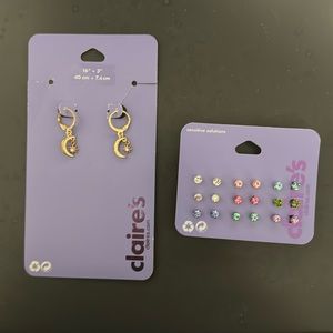 2 packs of Claire's  earrings